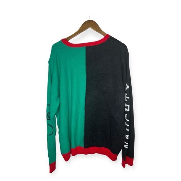 Naughty Nice Santa Ugly Christmas Sweater Two Toned Men’s XXL Holiday Time - Picture 4 of 5